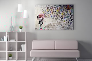 Wanddecoratie "Butterfly Girl" Banksy - 50 x 70 cm