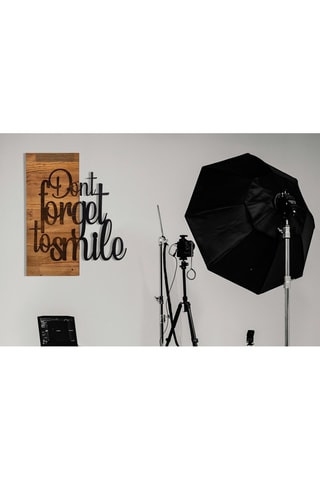 Wanddecoratie Dont Forget To Smile - Zwart en Naturel