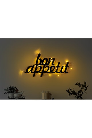LED-Wanddecoratie 'Bon Appetit’ - Zwart - 15 W - 30 x 50 cm