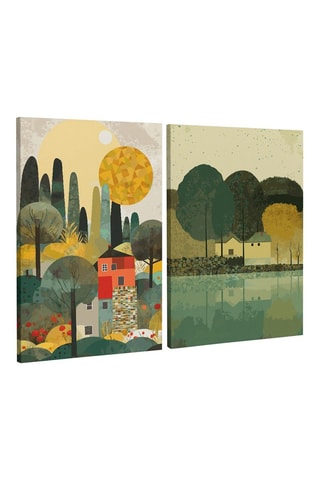 2 Houten Wanddecoraties- 70 x 100 cm