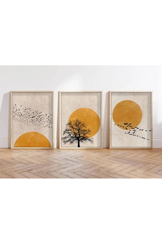 3-delige Wanddecoratie Huhu - 30 x 40 cm