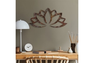 Wanddecoratie Rusty Lotus - Bruin - 60 x 35 cm