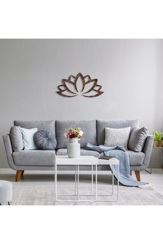 Wanddecoratie Rusty Lotus - Bruin - 60 x 35 cm