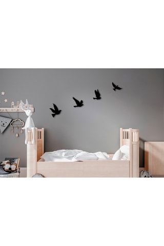 Wanddecoratie -  18 x 20 / 16 x 15 / 12 x 15 / 15 x 13 cm - Zwart