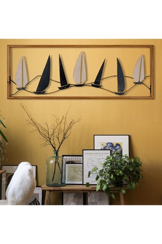 Wanddecoratie Guzelce - 90 x 34 cm - Beige en Zwart