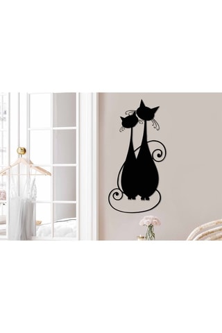 Wanddecoratie Cat -  Zwart - 30 x 60 cm