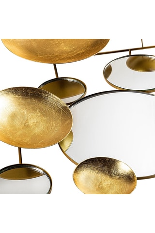 Wanddecoratie Infinity 1 - 116 x 4 x 60 cm - Goudkleurig en Wit