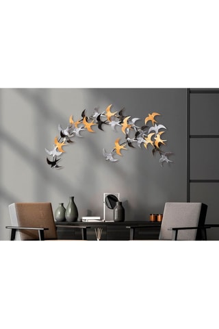 Wanddecoratie -  137 x 62 cm - Zilverkleurig en Zwart