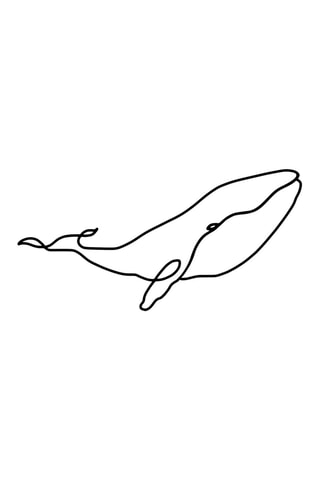 Wanddecoratie Whale - Zwart