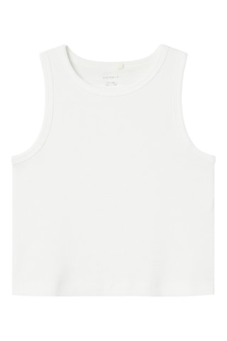 Camisola de alças em algodão biológico - Branco