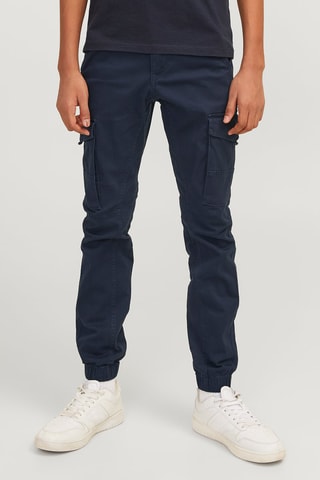 Calças cargo em algodão biológico - Azul-marinho - Jack & Jones Junior