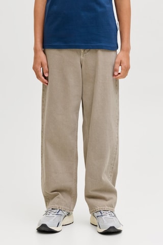 Calças de ganga baggy de cintura subida - Bege - Jack & Jones Junior