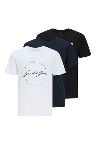 3 t-shirts regular - Branco e preto - Jack & Jones Junior