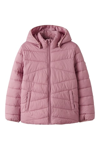 Gewatteerde jas met capuchon - Lichtpaars - Name It Kids