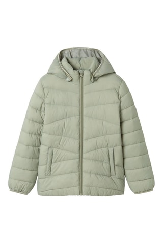 Gewatteerde jas met capuchon - Zeegroen - Name It Kids