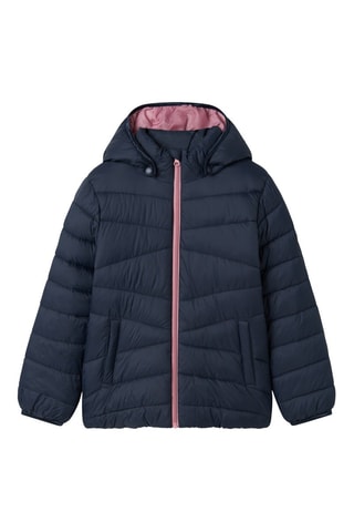 Gewatteerde jas met capuchon - Donkerblauw - Name It Kids