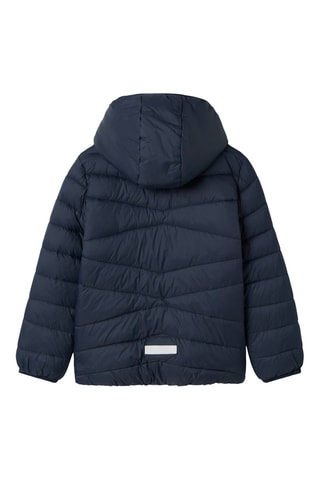 Gewatteerde jas met capuchon - Donkerblauw - Name It Kids