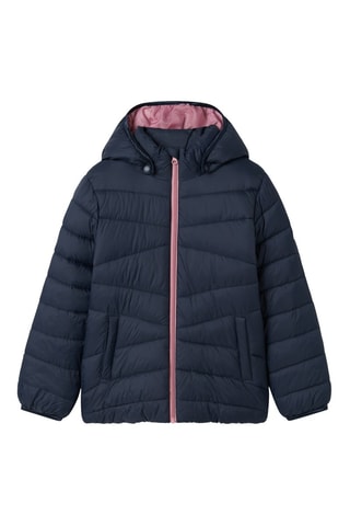 Gewatteerde jas met capuchon - Donkerblauw - Name It Kids