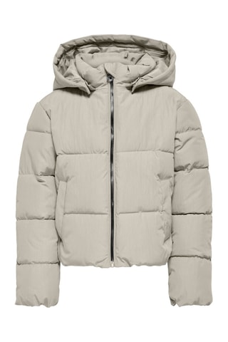 Gewatteerde jas met capuchon - Lichtgrijs - Kids Only Girl