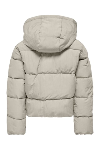 Gewatteerde jas met capuchon - Lichtgrijs - Kids Only Girl