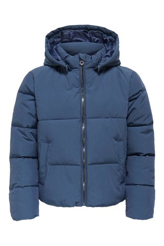 Gewatteerde jas met capuchon - Indigoblauw - Kids Only Girl