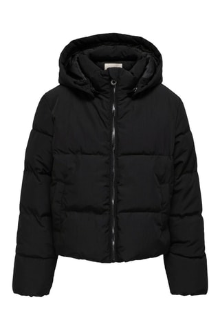 Gewatteerde jas met capuchon - Zwart - Kids Only Girl