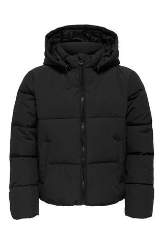 Gewatteerde jas met capuchon - Zwart - Kids Only Girl