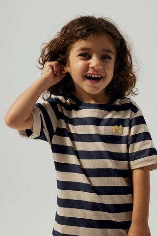 T-shirt - Azul-escuro e bege - Name It Kids