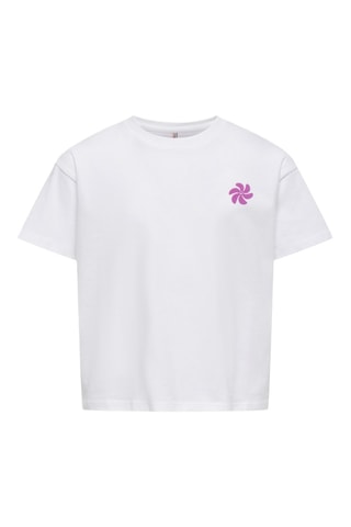 T-shirt em algodão biológico - Branco - Kids Only Girl