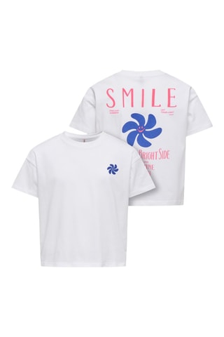 T-shirt em algodão biológico - Branco - Kids Only Girl