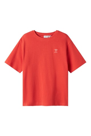 T-shirt em algodão biológico - Vermelho - Name It