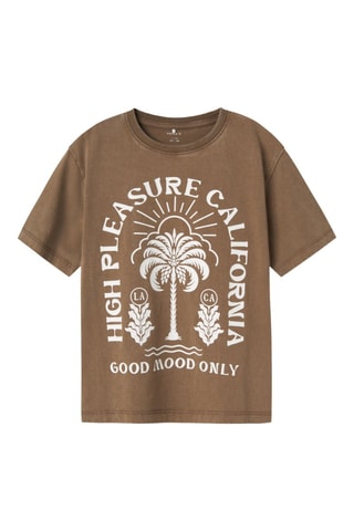 T-shirt em algodão biológico - Castanho - Name It