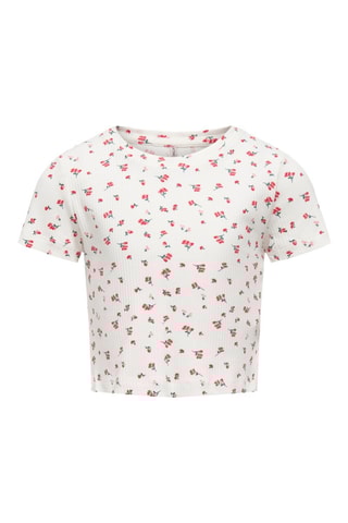 T-shirt em algodão biológico - Vermelho e cru - Kids Only