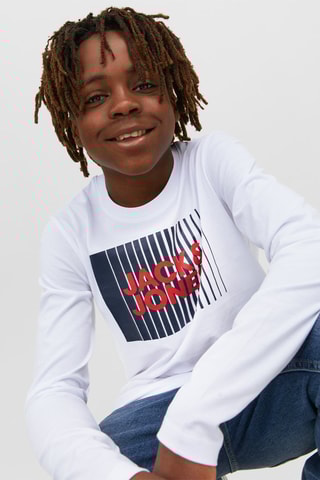 T-shirt em algodão biológico - Branco - Jack & Jones Junior