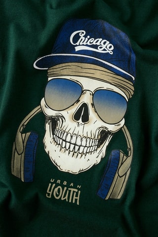 T-shirt em algodão biológico - Verde-escuro - Name It Kids