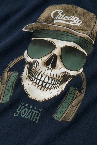 T-shirt em algodão biológico - Azul-marinho - Name It Kids