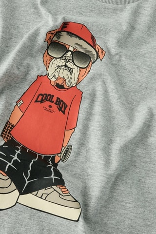 T-shirt em algodão biológico - Cinzento mesclado - Name It Kids