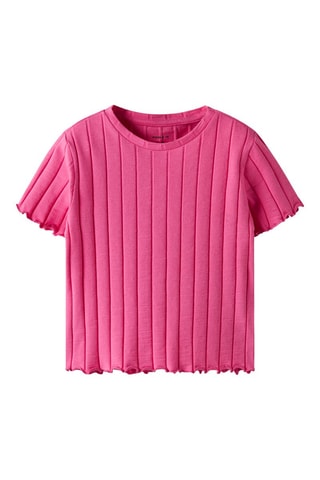 T-shirt em algodão biológico - Rosa - Name It Kids