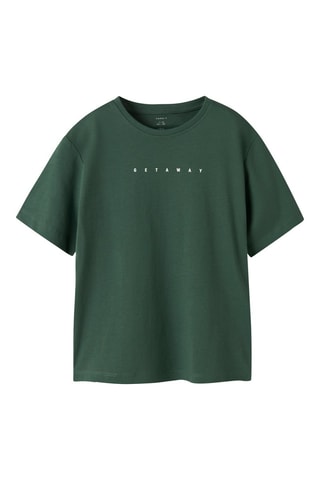 T-shirt em algodão biológico - Verde-escuro - Name It Kids