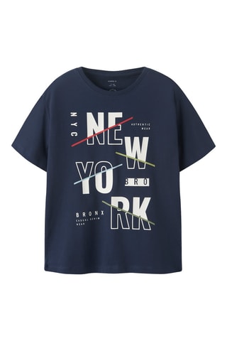 T-shirt em algodão biológico - Azul-marinho - Name It Kids