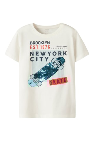 T-shirt em algodão biológico - Branco - Name It Kids