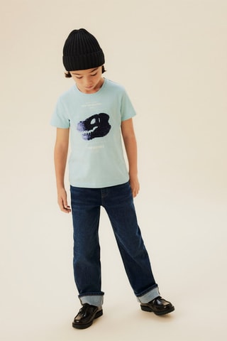 T-shirt em algodão biológico - Azul-celeste - Name It Kids