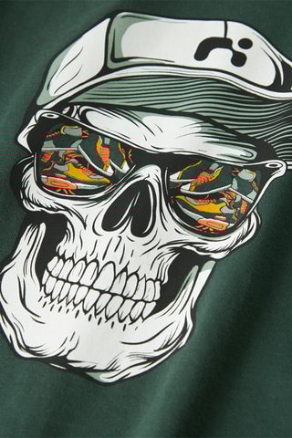 T-shirt em algodão biológico - Verde-escuro - Name It Kids