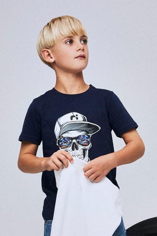 T-shirt em algodão biológico - Azul-marinho - Name It Kids