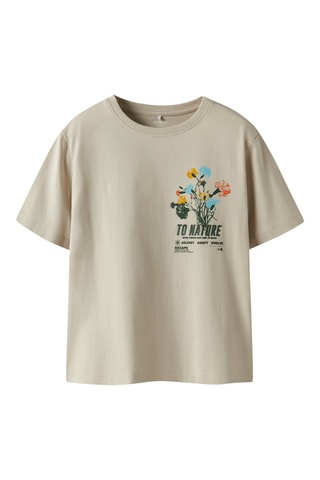 T-shirt em algodão biológico - Bege - Name It Kids