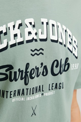 T-shirt em algodão biológico - Verde-água - Jack & Jones Junior