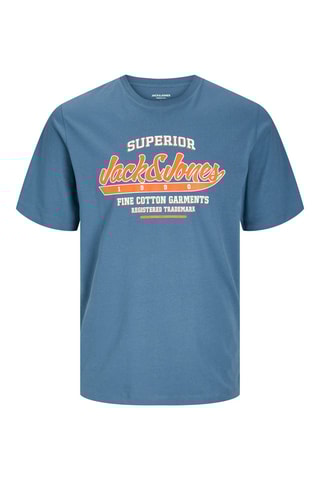 T-shirt em algodão biológico - Azul-cobalto - Jack & Jones Junior