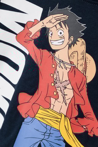T-shirt de algodão biológico Monkey D. Luffy One Piece - Azul-noite - Name It