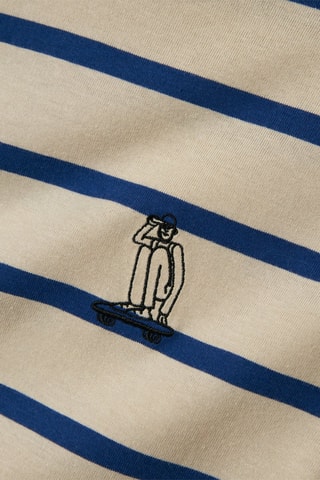 T-shirt em algodão biológico - Cru e azul-marinho - Name It Kids