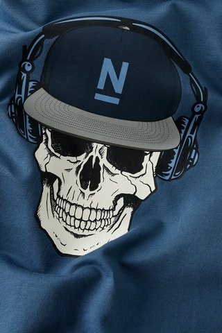 Sudadera con capucha de algodón orgánico - Azul y crudo - Name It Kids